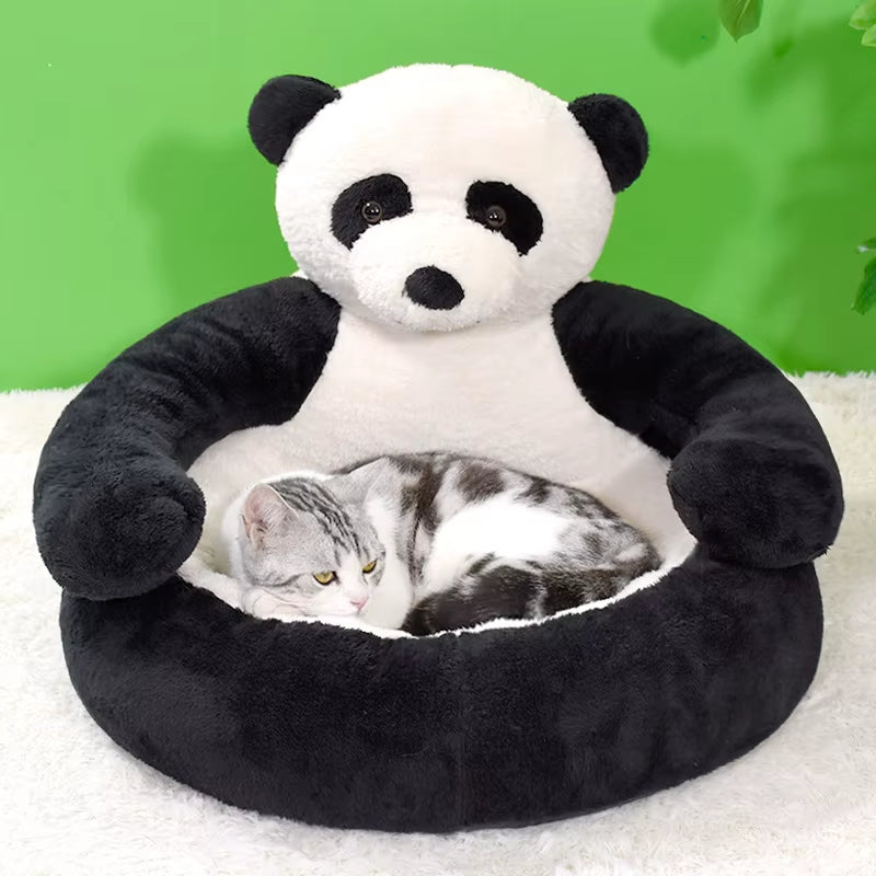 Super Soft Dog Bed Cute Winter Warm Bear Hug Cat Sleeping Mat Semi-Closed Puppy Kitten Plush Nest Cushion Dog Sofa Pet Supplies