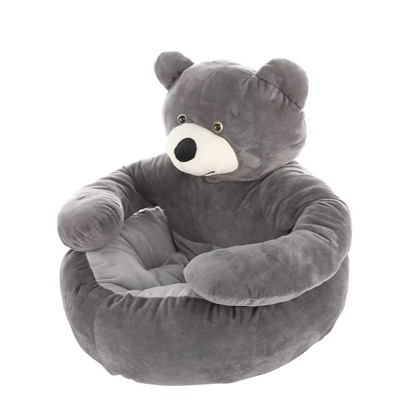 Super Soft Dog Bed Cute Winter Warm Bear Hug Cat Sleeping Mat Semi-Closed Puppy Kitten Plush Nest Cushion Dog Sofa Pet Supplies
